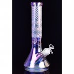 Stereo Night - 14" Chameleon Sandblasted Beaker Base Bong - Pink New