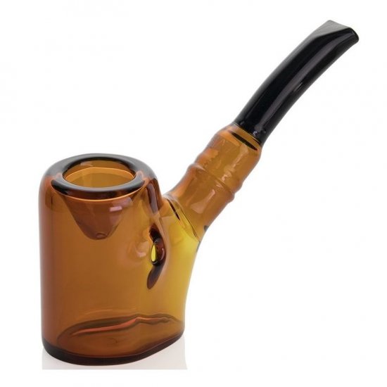 Agent J - Grav? - 4\" Sitter Sherlock Hand Pipe - Amber New