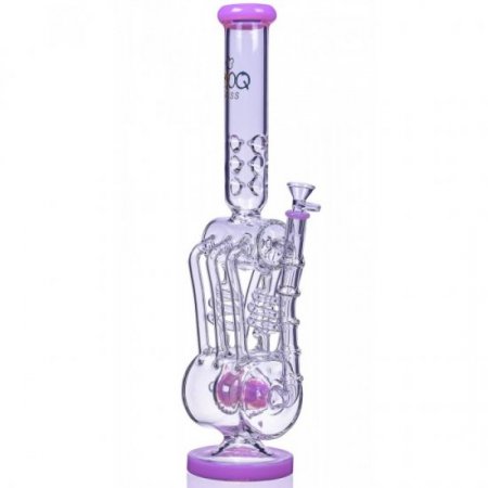 6 Speed - SMOQ Glass - 19" 6-Arm Coil Recycler Bong - Pink New