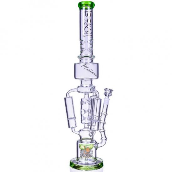 The Imperial - Lookah? - 23\" Sprinkler Perc to Triple Honeycomb Chamber Bong - Ice Green New