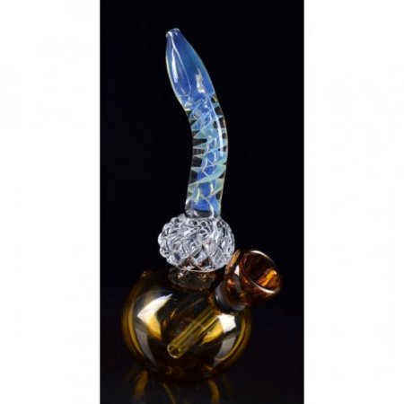 5" Spiral Tilted Mini Bong - Crystal Fumed New