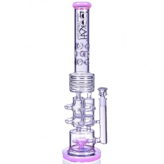 Neptune Trophy - Lookah? - 20\" Sprinkler Perc To Honeycomb Barrel Perc - Pink New