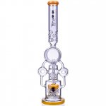 Lord Of Space Stone - Lookah? - 21" Donut Recycler Domed Sprinkler Perc Bong - Milky Amber New