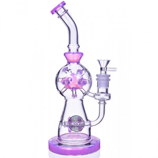 Smoke Propeller Dab Rig - 12\" Dual Spinning Propeller Perc To Swiss Faberge Egg Perc - Pink New