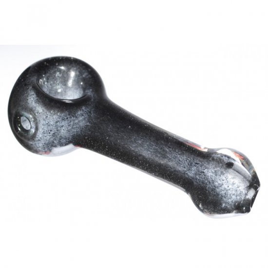 3\" Marble Swirled Spoon Glass Hand Pipe - Ash Black New