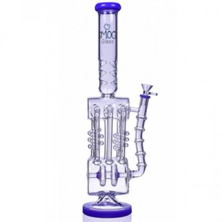 6 Speed - SMOQ Glass - 19" 6-Arm Coil Recycler Bong - Purple New