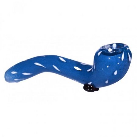 5" Spotted Sherlock Glass Pipe - Blue New