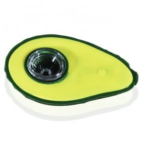 Avocado Fury - 3" Silicone Avocado Spoon pipe with removable glass bowl New