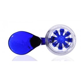 14 To 19 MM Dual Use Male Dry Herb Bowl With Built In Star Shaped Glass Screen - Blue New