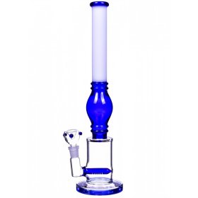 14" Inline Perc Bong Water Pipe - Blue New
