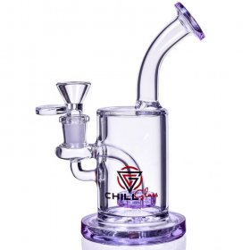 Smoke Cup - Chill Glass - Titled Neck Showerhead Cylinder Bong New