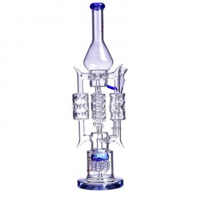 Chill Glass 20" Triple Chamber Bong with Cyclone Perc - Blue New