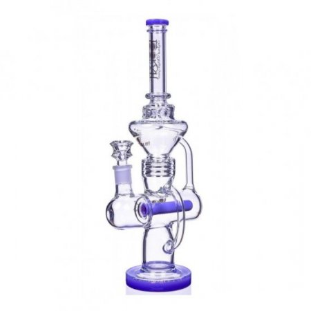 Smoking Prince - Lookah? - 17" Inline Recycler Perc Bong - Blue New