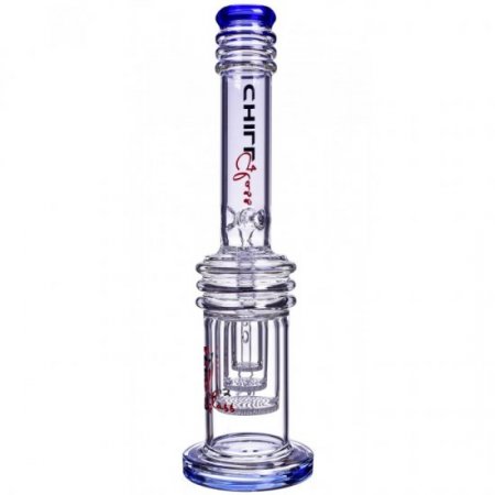 Chill Glass 17" Bong with Triple Honeycomb Percs Very Thick and Heavy - Clear Blue New