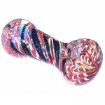 4" Swirl Dichroic Pipe - Red New