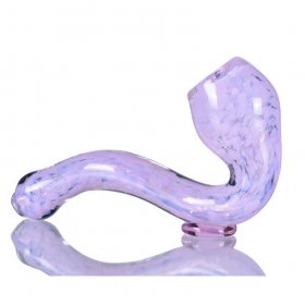5" Fritted Sherlock Glass Pipe - Pink Slyme New