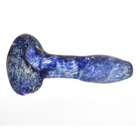 3.5" Marble Swirled Hand Pipe - Blue Fritt New