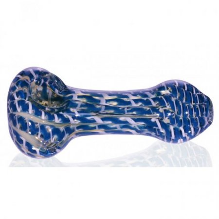 4" Fumed hypnotic Glass Spoon Pipe - Aqua New