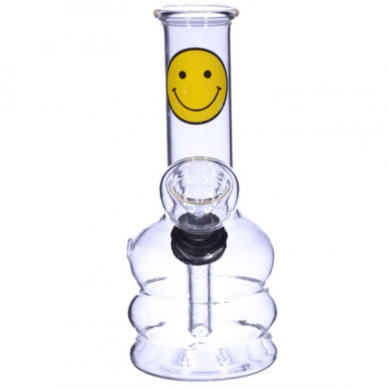 5.25\" Happy Face Mini Water Pipe - Happy Face New