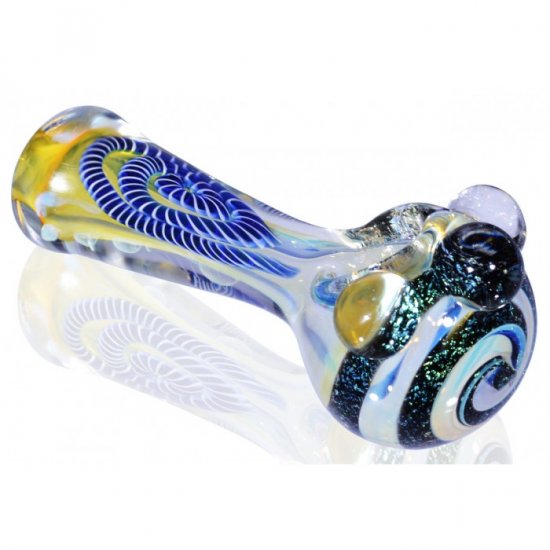 5\" Heavy Dichro Swirl in Bowl - Fumed New