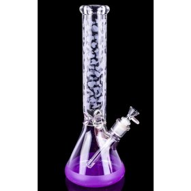 The Vibranium - Chill Glass 15" Thick UV Reactive Color Changing Beaker Base Bong - Purple New