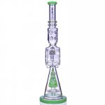 Lords of Time Stone - Lookah? - 18" Mushroom Domed Sprinkler Perc Bong - New Green New