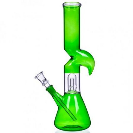 Smoke Rhinoceros - 12" Inline Dome Perc Zong Bong - Green New