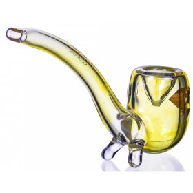 Diamond Glass? - 6" Sherlock Glass Hand Pipe - Golden Fumed New