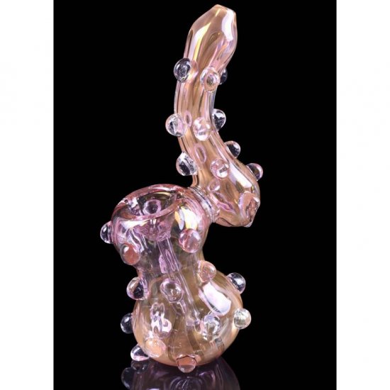 6\" Golden Fumed Bubbler - Pinkish Golden Tint New