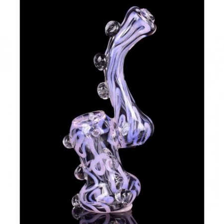 6" Swirled Bubbler with Beads - Pink Slime New