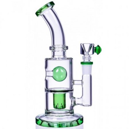 The Primal - 9" Showerhead Perc Bong/Dab Rig - Green New