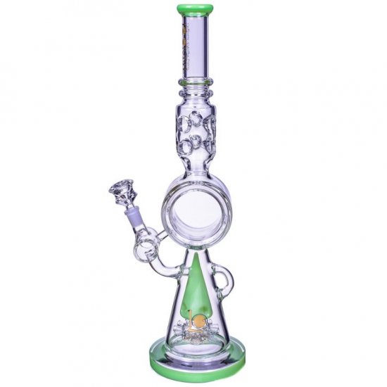 Lords of Time Stone - Lookah? - 18\" Mushroom Domed Sprinkler Perc Bong - New Green New