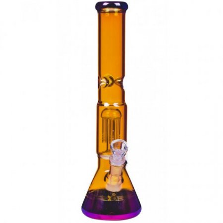 Gold Digger - 13" Golden Fumed Chameleon Beaker Base Tree Perc Bong New