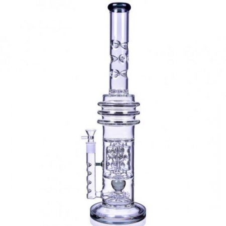 Smoke Runner - 22" Triple Chamber w/ Sprinkler Perc Bong - Ash Black New