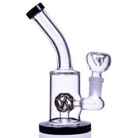 5" Micro Honeycomb Oil Rig Water Pipe Tilted - Saucer Chamber - White & Pink New