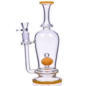 The Royal Vase - 11" Specialty Percolator Cylinder Base Bong - Yellow New