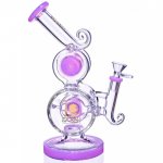 M'Lady - Lookah? - Double Chambler Showerhead Perc Bong - Pink New