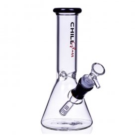 8" ChillGlass Clear Beaker Base Bong Water Pipe - Black New