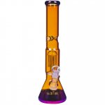 Gold Digger - 13" Golden Fumed Chameleon Beaker Base Tree Perc Bong New