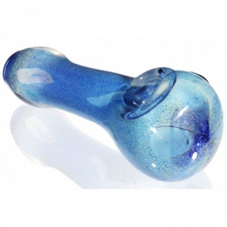 3.5" Marble Fritter Glass Pipe - Blue New