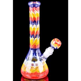 Hot Smoke - 10" Colorful Pattern Beaker Bong New