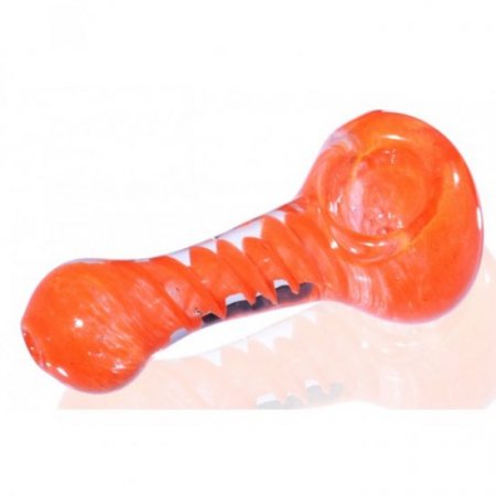 3" Twisted Spiral Hand Pipe - Orange New