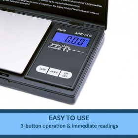 AWS - 1KG Series Digital Pocket Weight Scale 1kg x 0.1g - Black New