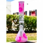 The Sun Splash - 12" Dual Dome Percolator Bong - Pink New