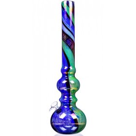 Rainbow Splash - 18" Thick Rasta Glass Bong New