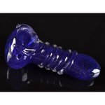 3.5" Wire Wrapped Glass Spoon Hand Pipe- Blue New