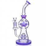 Smoke Propeller Dab Rig - 12" Dual Spinning Propeller Perc To Swiss Faberge Egg Perc - Purple New