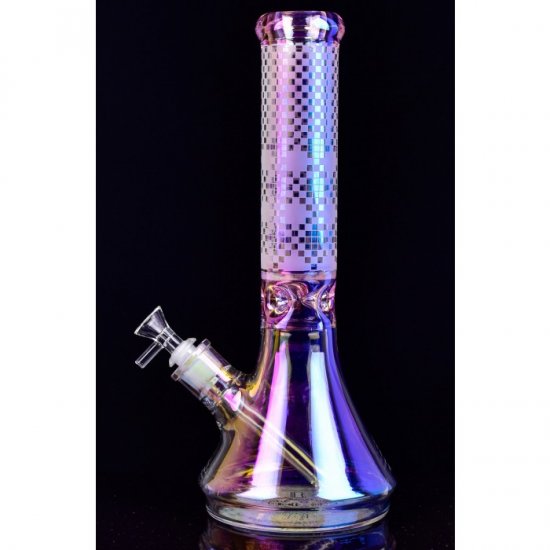 Stereo Night - 14\" Chameleon Sandblasted Beaker Base Bong - Pink New