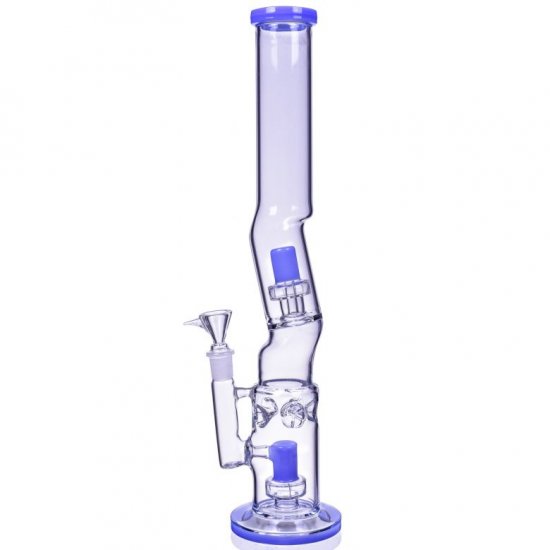 The Splasher - 18\" Double Matrix Perc Zong Bong - Sky Blue New