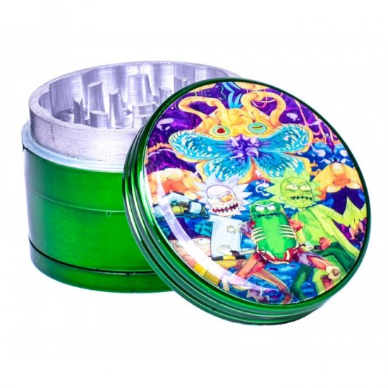 The Crazy Scientist - Rick & Morty Four Part Aluminium Grinder - Green New